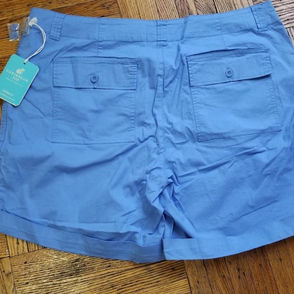 Caribbean-Joe-Womens-Solid-Rolled-Hem-Shorts 16W - Picture 2 of 4